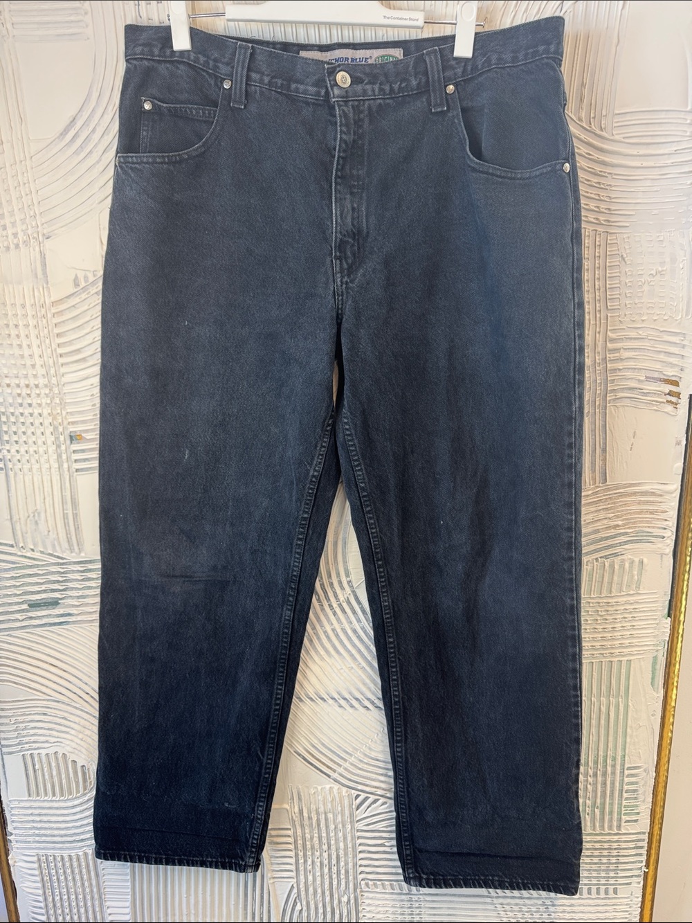 Anchor Blue Black Washed Straight Jeans N0553